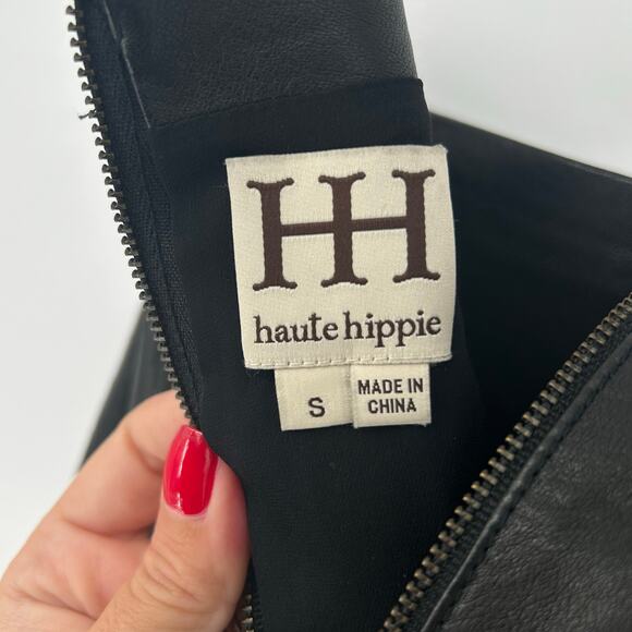 Haute Hippie Black Leather Skort – Size Small - Picture 4 of 8